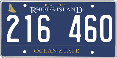 RI license plate 216460