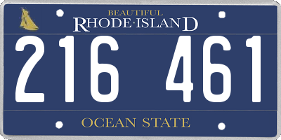 RI license plate 216461