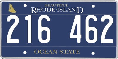 RI license plate 216462