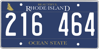 RI license plate 216464
