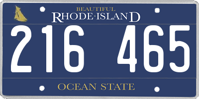 RI license plate 216465