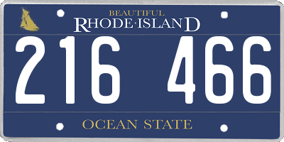 RI license plate 216466