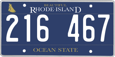 RI license plate 216467