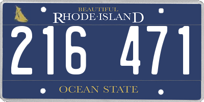 RI license plate 216471