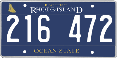 RI license plate 216472