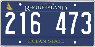 RI license plate 216473