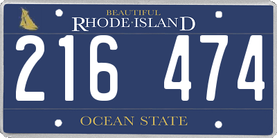 RI license plate 216474