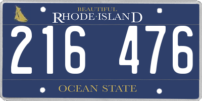 RI license plate 216476