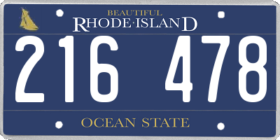 RI license plate 216478