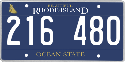 RI license plate 216480