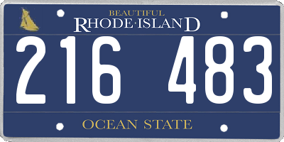 RI license plate 216483