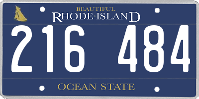 RI license plate 216484