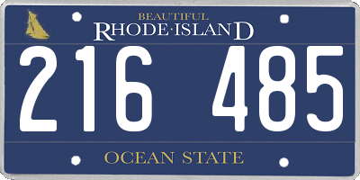 RI license plate 216485