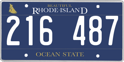 RI license plate 216487