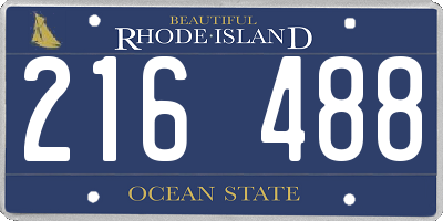 RI license plate 216488
