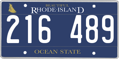 RI license plate 216489