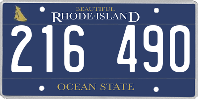 RI license plate 216490