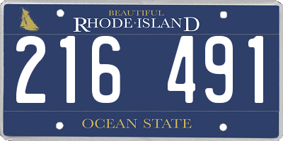 RI license plate 216491