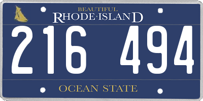 RI license plate 216494