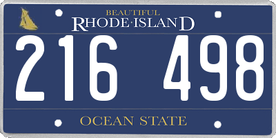 RI license plate 216498
