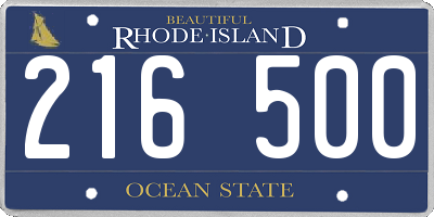 RI license plate 216500