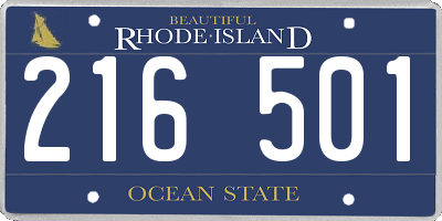 RI license plate 216501