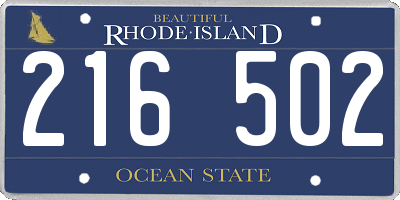 RI license plate 216502