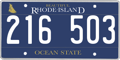 RI license plate 216503