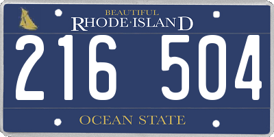 RI license plate 216504