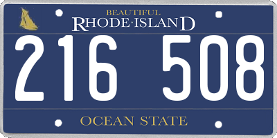 RI license plate 216508