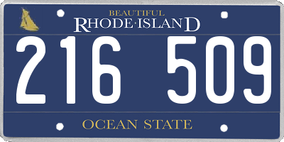 RI license plate 216509