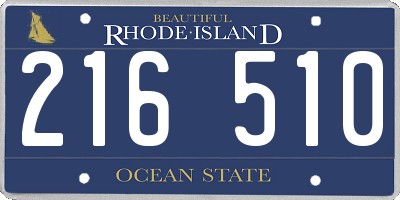 RI license plate 216510