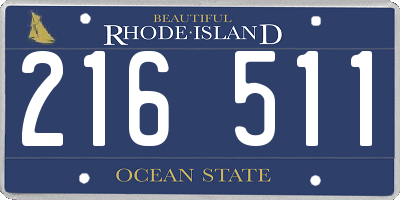 RI license plate 216511