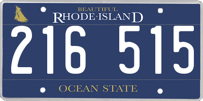 RI license plate 216515