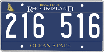 RI license plate 216516