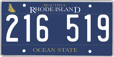 RI license plate 216519