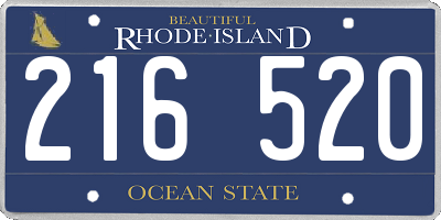 RI license plate 216520