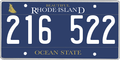 RI license plate 216522