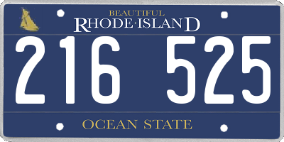 RI license plate 216525