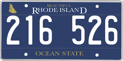 RI license plate 216526