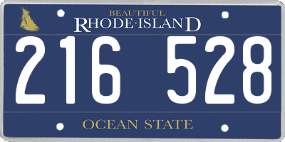 RI license plate 216528