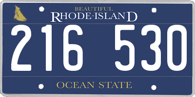 RI license plate 216530