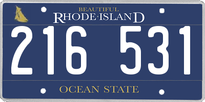 RI license plate 216531