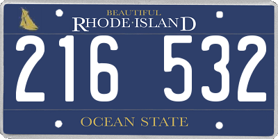 RI license plate 216532