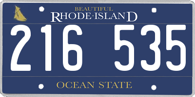 RI license plate 216535