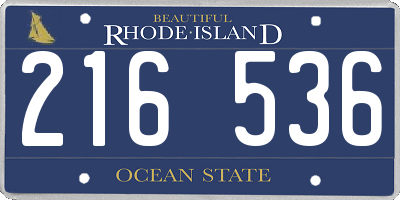 RI license plate 216536