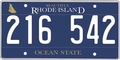 RI license plate 216542