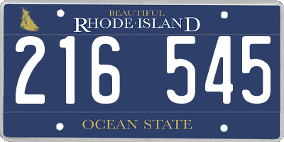 RI license plate 216545