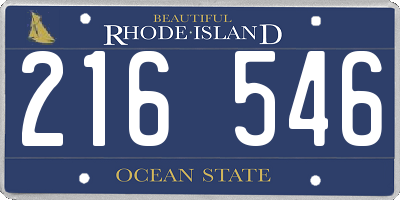 RI license plate 216546