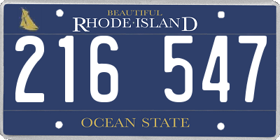 RI license plate 216547
